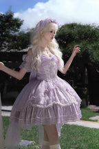 Design Concept:
Embrace graceful elegance with this Sweet Lolita purple dream dress. Designed with delicate lace, soft ruffles, and charming bow accents, it captures the enchanting spirit of ballet and fairytale romance. The flowing silhouette and refined details highlight a sweet yet sophisticated charm, making it perfect for tea parties, stage performances, or themed gatherings. This elegant purple Lolita dress brings a touch of dreamy fantasy to your wardrobe, ensuring every coordinate feels magical and 