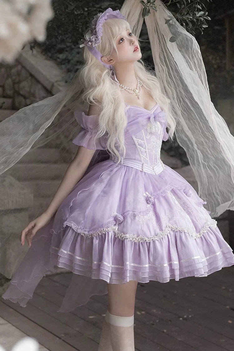 Design Concept:
Embrace graceful elegance with this Sweet Lolita purple dream dress. Designed with delicate lace, soft ruffles, and charming bow accents, it captures the enchanting spirit of ballet and fairytale romance. The flowing silhouette and refined details highlight a sweet yet sophisticated charm, making it perfect for tea parties, stage performances, or themed gatherings. This elegant purple Lolita dress brings a touch of dreamy fantasy to your wardrobe, ensuring every coordinate feels magical and 