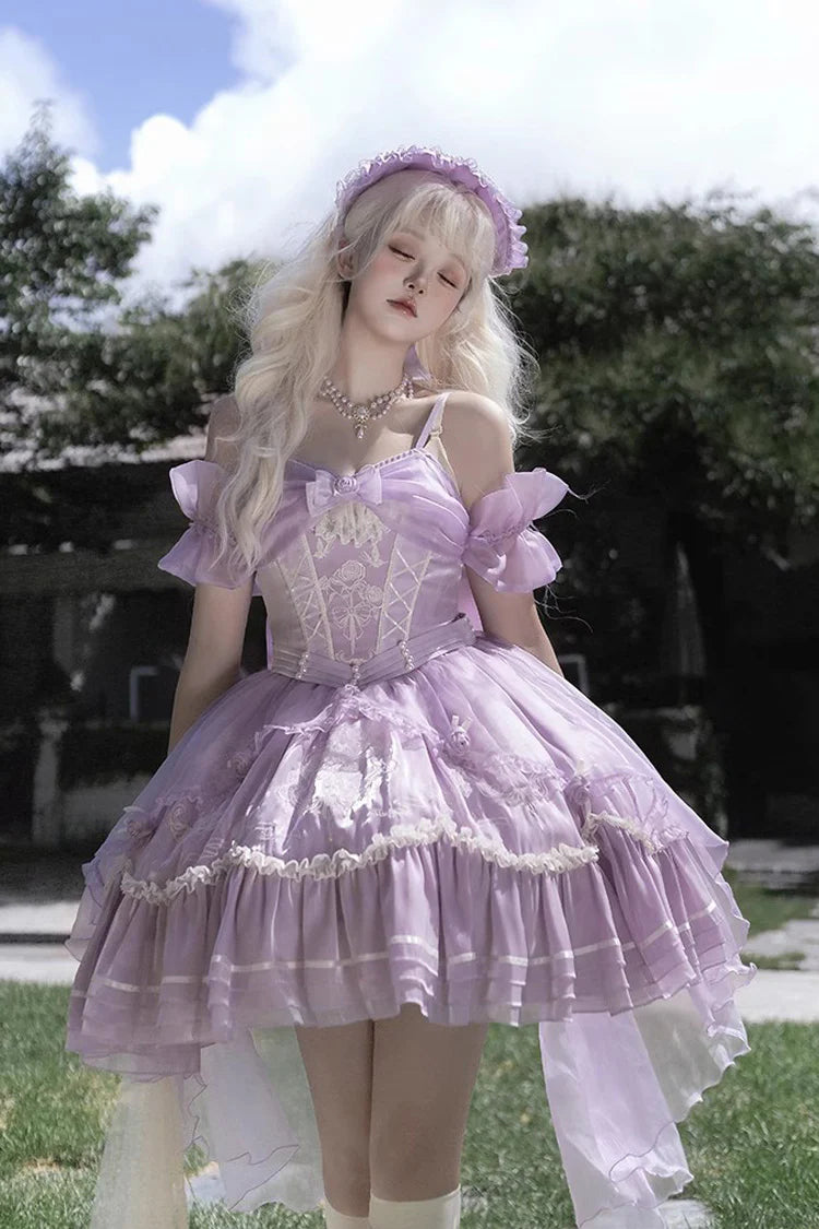 Design Concept:
Embrace graceful elegance with this Sweet Lolita purple dream dress. Designed with delicate lace, soft ruffles, and charming bow accents, it captures the enchanting spirit of ballet and fairytale romance. The flowing silhouette and refined details highlight a sweet yet sophisticated charm, making it perfect for tea parties, stage performances, or themed gatherings. This elegant purple Lolita dress brings a touch of dreamy fantasy to your wardrobe, ensuring every coordinate feels magical and 