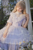 Design Concept:
Step into regal elegance with this Sweet Lolita purple OP dress. Crafted from layered jacquard fabric, it features delicate bows and a graceful silhouette that embodies both sweetness and sophistication. The multi-layer design adds volume and movement, while intricate detailing enhances its princess-like charm. Perfect for tea parties, photoshoots, or special gatherings, this dress offers a timeless fairytale aesthetic that completes any Lolita wardrobe with enchanting beauty.