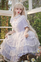 Design Concept:
Step into regal elegance with this Sweet Lolita purple OP dress. Crafted from layered jacquard fabric, it features delicate bows and a graceful silhouette that embodies both sweetness and sophistication. The multi-layer design adds volume and movement, while intricate detailing enhances its princess-like charm. Perfect for tea parties, photoshoots, or special gatherings, this dress offers a timeless fairytale aesthetic that completes any Lolita wardrobe with enchanting beauty.