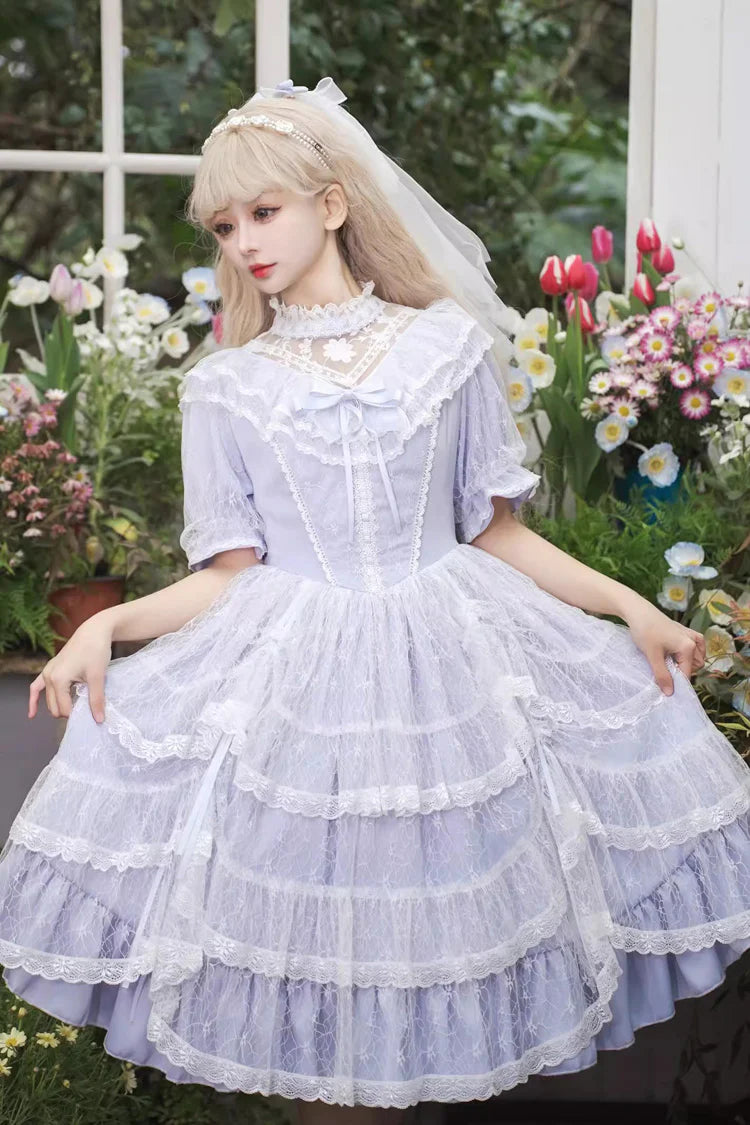 Design Concept:
Step into regal elegance with this Sweet Lolita purple OP dress. Crafted from layered jacquard fabric, it features delicate bows and a graceful silhouette that embodies both sweetness and sophistication. The multi-layer design adds volume and movement, while intricate detailing enhances its princess-like charm. Perfect for tea parties, photoshoots, or special gatherings, this dress offers a timeless fairytale aesthetic that completes any Lolita wardrobe with enchanting beauty.