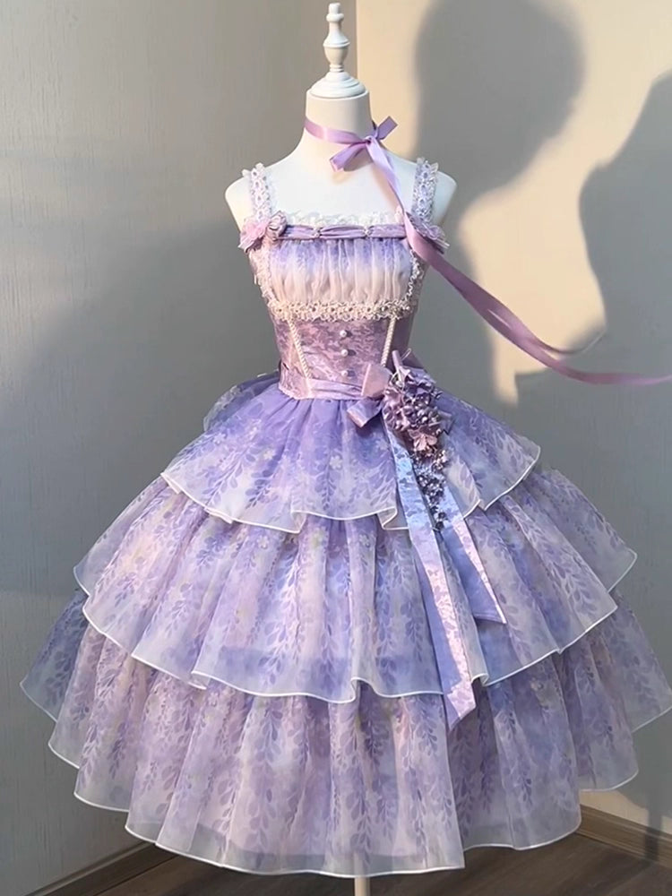 Design Concept:


This Sweet Lolita purple strap princess dress combines youthful charm with elegant design, perfect for students, parties, tea ceremonies, or cosplay events. Crafted from high-quality fabric, the dress features a flattering A-line silhouette and delicate straps, creating a graceful and comfortable fit. Ideal for showcasing a refined, princess-like look, this outfit captures the essence of both casual and formal Lolita fashion.