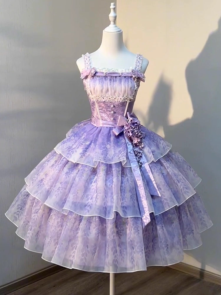 Design Concept:


This Sweet Lolita purple strap princess dress combines youthful charm with elegant design, perfect for students, parties, tea ceremonies, or cosplay events. Crafted from high-quality fabric, the dress features a flattering A-line silhouette and delicate straps, creating a graceful and comfortable fit. Ideal for showcasing a refined, princess-like look, this outfit captures the essence of both casual and formal Lolita fashion.