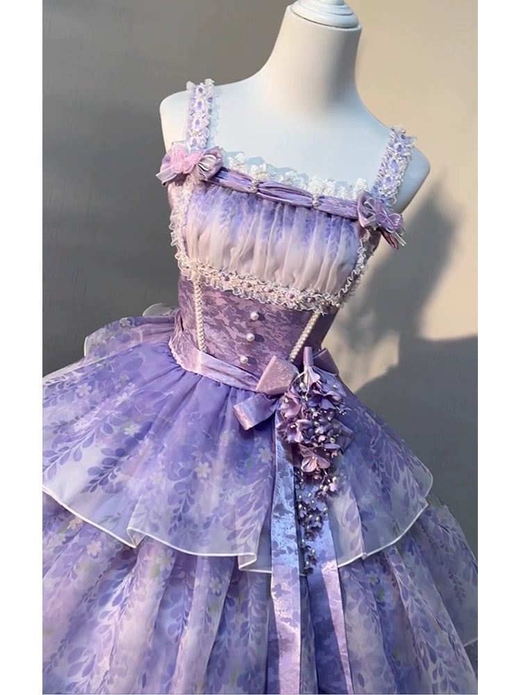 Design Concept:


This Sweet Lolita purple strap princess dress combines youthful charm with elegant design, perfect for students, parties, tea ceremonies, or cosplay events. Crafted from high-quality fabric, the dress features a flattering A-line silhouette and delicate straps, creating a graceful and comfortable fit. Ideal for showcasing a refined, princess-like look, this outfit captures the essence of both casual and formal Lolita fashion.