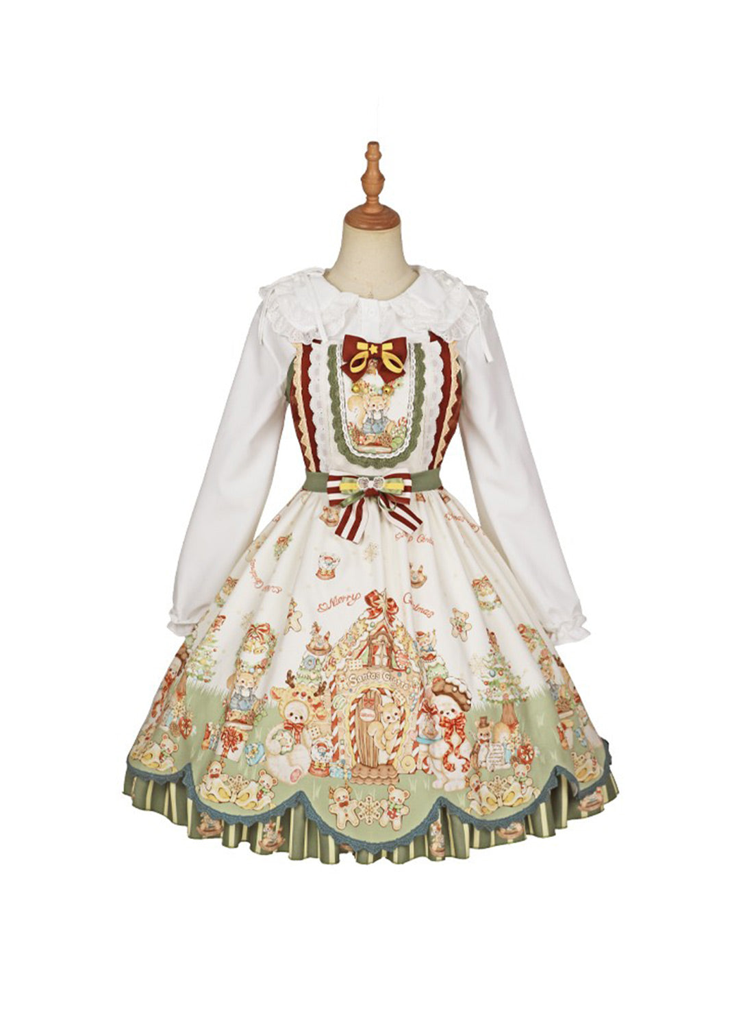 Sweet Lolita Red JSK Bethlehem Star OP Christmas Dress Cute Lolita Outfit