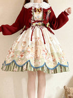 Sweet Lolita Red JSK Bethlehem Star OP Christmas Dress Cute Lolita Outfit