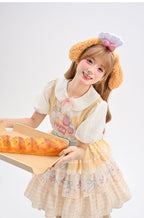 Sweet Lolita Ruffle Yellow Cream Printed Decorative Dessert Dress