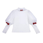 Sweet Lolita Set White Red Accent Outfit Top with Dress Christmas New Year Winter Style