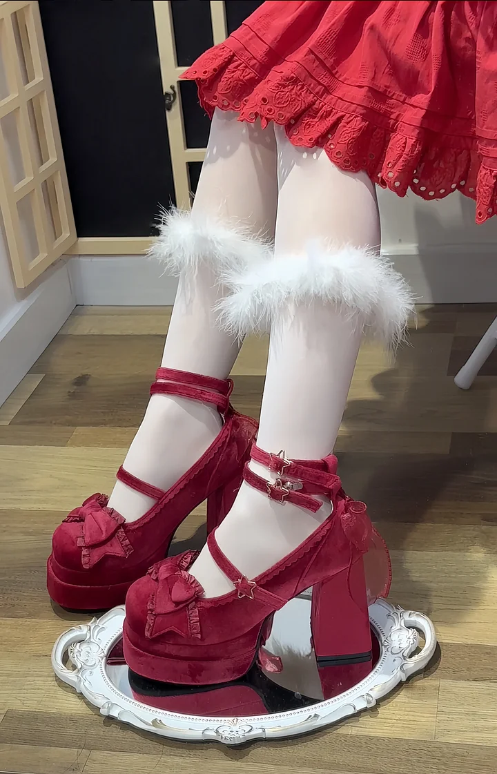 Sweetheart High Heels Elegant Literary Lolita Sweet Bow Women's Single Shoes