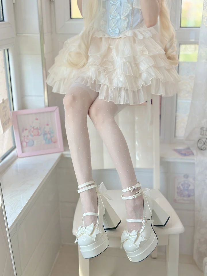 Sweetheart High Heels Elegant Literary Lolita Sweet Bow Women's Single Shoes