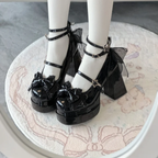 Lolita Shoes Sweetheart High Heels Elegant Literary Sweet Bow Women's Single Shoes