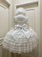 Hime Lolita Tea Party FashionBlue Pink White Wedding Dress Multi-layer Sleeveless JSK Dress Lolita Autumn/winter
