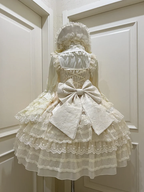 Hime Lolita Tea Party FashionBlue Pink White Wedding Dress Multi-layer Sleeveless JSK Dress Lolita Autumn/winter