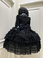 Hime Lolita Tea Party FashionBlue Pink White Wedding Dress Multi-layer Sleeveless JSK Dress Lolita Autumn/winter