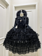 Hime Lolita Tea Party FashionBlue Pink White Wedding Dress Multi-layer Sleeveless JSK Dress Lolita Autumn/winter