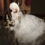 Hime Lolita Tea Party Fashion Flower White Gorgeous Girl Chiffon Jsk Dress Long Elegant High-end One Piece Dress