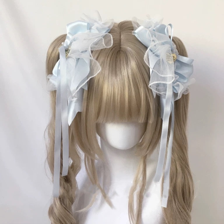 Lolita Accessories Headwear Sweet Hair Clips Ribbon Bow Lace Hair Accessories
