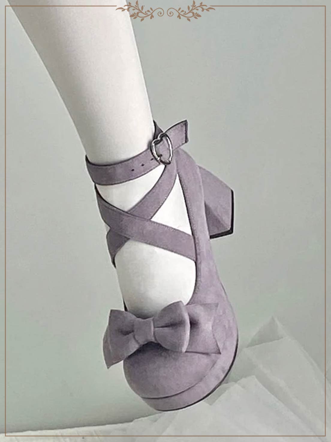 Thick Soled Velvet Round Head Lo Shoes Sweet High Heel Thick Heel