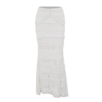 White Goth Dress Suit Women's Top Lace Fishtail Skirt Top Blouse