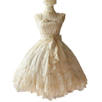 Hime Lolita White Lace Flower Wedding Summer Dress Daily Suspender Skirt