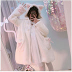 White Lolita Plush Thickened Japanese Small Autumn and Winter Cat Ears Cat Claws Cute Plush Coat