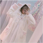 White Lolita Plush Thickened Japanese Small Autumn and Winter Cat Ears Cat Claws Cute Plush Coat